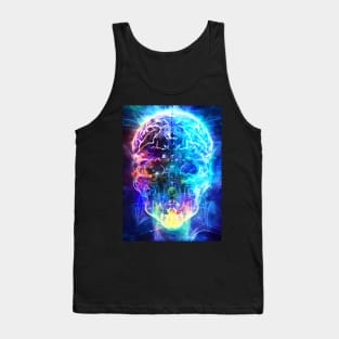 Vibrant Brain Waves - AI Generated Sci Fi Concept Art - Tank Top